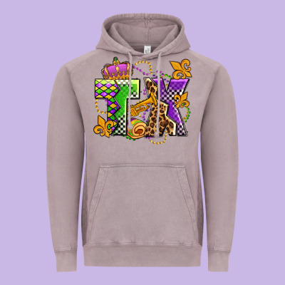 Texas Mardi Gras Olivia Vintage Hoodie Designed By Oliviacreatesart