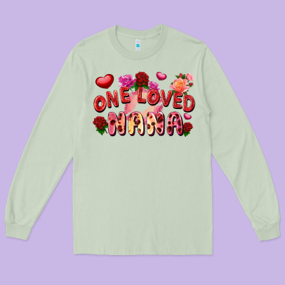 One Loved Nana Valentine's Day Long Sleeve Tee Designed By Fadigitalartstudio