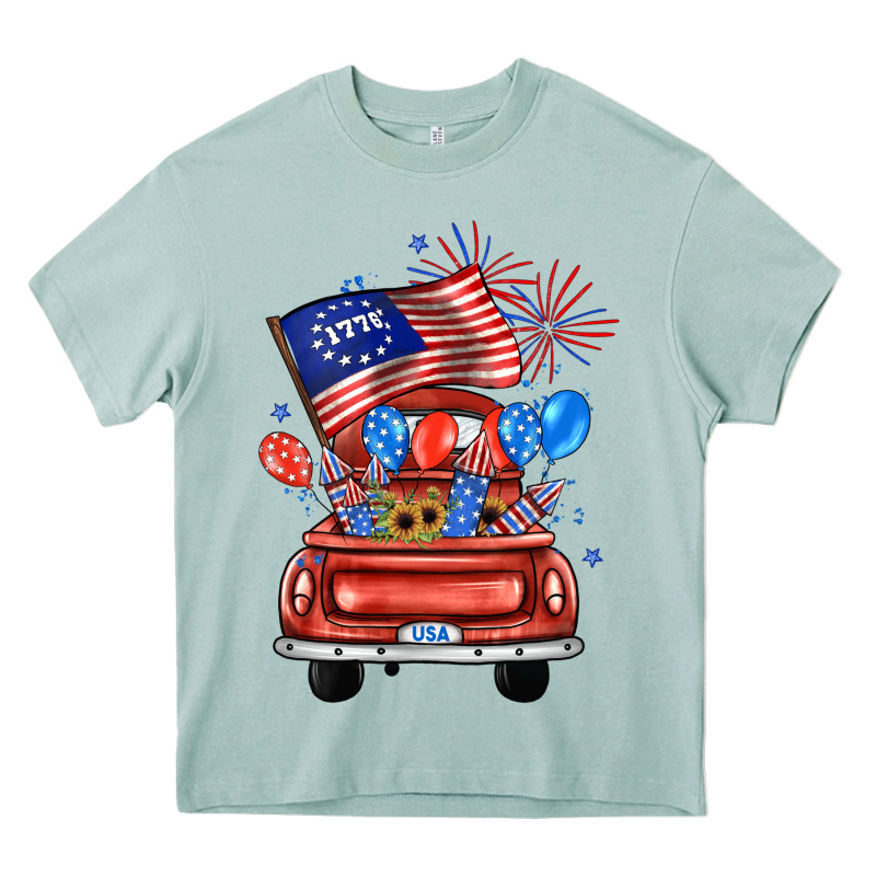 Farm Truck,america Flag Heavy Core Tee by JahusDesignShop | Teevron