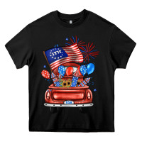 Black farm truck,america flag Heavy Core Tee - JahusDesignShop