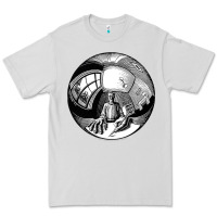Dove Grey M.C. Escher Spherical Self Portrait Premium Tee - longCreatives