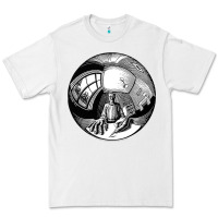 White M.C. Escher Spherical Self Portrait Premium Tee - longCreatives