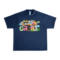 Navy Happy Easter Easter Day Urban Heavy Tee - CowGirlArtShop