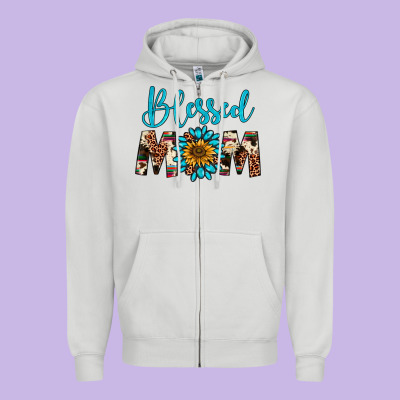 Blessed Mom Zipper Hoodie Designed By Artiststas