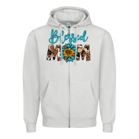 Dove Grey blessed mom Zipper Hoodie - Artiststas
