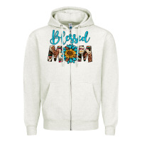 Oatmeal Heather blessed mom Zipper Hoodie - Artiststas