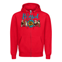 Red blessed mom Zipper Hoodie - Artiststas