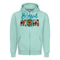 Seafoam blessed mom Zipper Hoodie - Artiststas