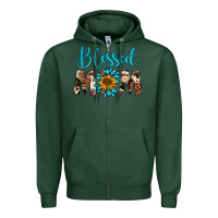 Sports Green blessed mom Zipper Hoodie - Artiststas