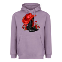 Lavender valentines day cowboy boots red  and roses Heavyweight Hoodie - AdoDesignShop