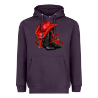 Plum valentines day cowboy boots red  and roses Heavyweight Hoodie - AdoDesignShop