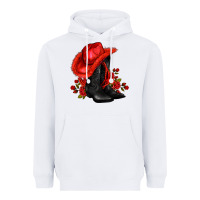 White valentines day cowboy boots red  and roses Heavyweight Hoodie - AdoDesignShop