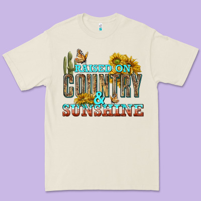 Raised On Country And Sunshine Premium Tee Designed By Texasbilliewilder