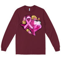 Texas Cancer Awareness Map Long Sleeve Tee | Teevron