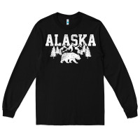 Black Alaska Mountains Forest Hunting Usa Long Sleeve Tee - longCreatives
