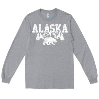 Heather Grey Alaska Mountains Forest Hunting Usa Long Sleeve Tee - longCreatives