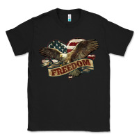 Black Freedom America Eagle 4th of july Classic Tee - HowdyJamesFarm