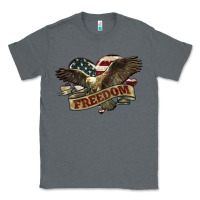 Charcoal Heather Freedom America Eagle 4th of july Classic Tee - HowdyJamesFarm