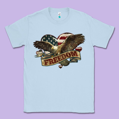 Freedom America Eagle 4th Of July Classic Tee Designed By Howdyjamesfarm