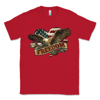 Red Freedom America Eagle 4th of july Classic Tee - HowdyJamesFarm