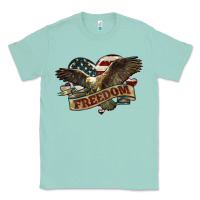 Seafoam Freedom America Eagle 4th of july Classic Tee - HowdyJamesFarm