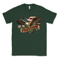 Sports Green Freedom America Eagle 4th of july Classic Tee - HowdyJamesFarm