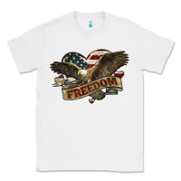 White Freedom America Eagle 4th of july Classic Tee - HowdyJamesFarm