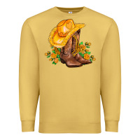 Antique Gold yellow  cowgirl and roses Premium Sweatshirt - AdoDesignShop