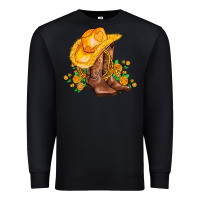 Black yellow  cowgirl and roses Premium Sweatshirt - AdoDesignShop
