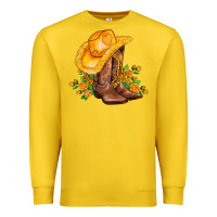 Lemon yellow  cowgirl and roses Premium Sweatshirt - AdoDesignShop