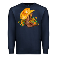 Navy yellow  cowgirl and roses Premium Sweatshirt - AdoDesignShop