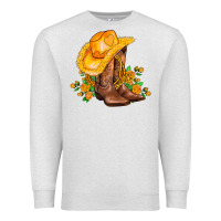 Oatmeal Heather yellow  cowgirl and roses Premium Sweatshirt - AdoDesignShop