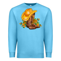 Ocean Blue yellow  cowgirl and roses Premium Sweatshirt - AdoDesignShop