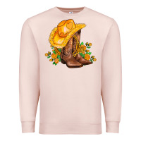 Pale Pink yellow  cowgirl and roses Premium Sweatshirt - AdoDesignShop