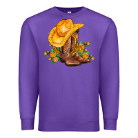 Purple yellow  cowgirl and roses Premium Sweatshirt - AdoDesignShop