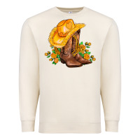 Sandshell yellow  cowgirl and roses Premium Sweatshirt - AdoDesignShop