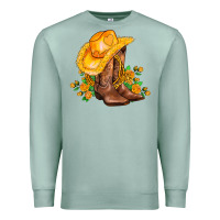 Seafoam yellow  cowgirl and roses Premium Sweatshirt - AdoDesignShop