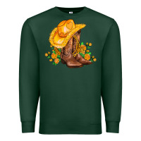 Sports Green yellow  cowgirl and roses Premium Sweatshirt - AdoDesignShop