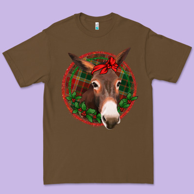Christmas Donkey With Bandana Premium Tee Designed By Jasminsmagicworld