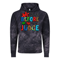 Cloud Black think before you judge Vintage Hoodie - OliviaCreatesArt