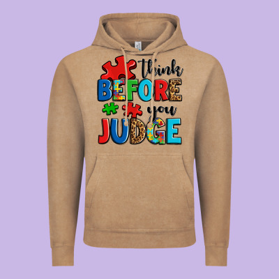 Think Before You Judge Vintage Hoodie Designed By Oliviacreatesart