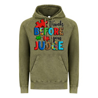 Vintage Olive think before you judge Vintage Hoodie - OliviaCreatesArt