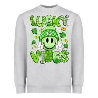 Heather Grey lucky vibes Heavyweight Sweatshirt - Artiststas