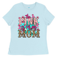 Baby Blue The pink is for my Mom Cancer Awareness Ladies Tee - HowdyJamesFarm