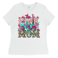 White The pink is for my Mom Cancer Awareness Ladies Tee - HowdyJamesFarm