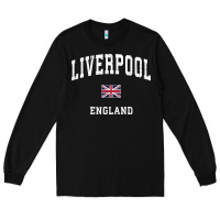 Black Liverpool England Vintage Athletic Sports Design Long Sleeve Tee - longCreatives