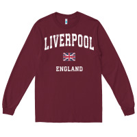 Liverpool England Vintage Athletic Sports Design Long Sleeve Tee | Teevron