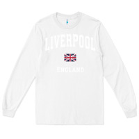 White Liverpool England Vintage Athletic Sports Design Long Sleeve Tee - longCreatives