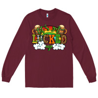 Burgundy Let's get lucked up St. Patrick's Day Long Sleeve Tee - OliviaCreatesArt