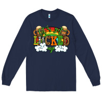 Navy Let's get lucked up St. Patrick's Day Long Sleeve Tee - OliviaCreatesArt